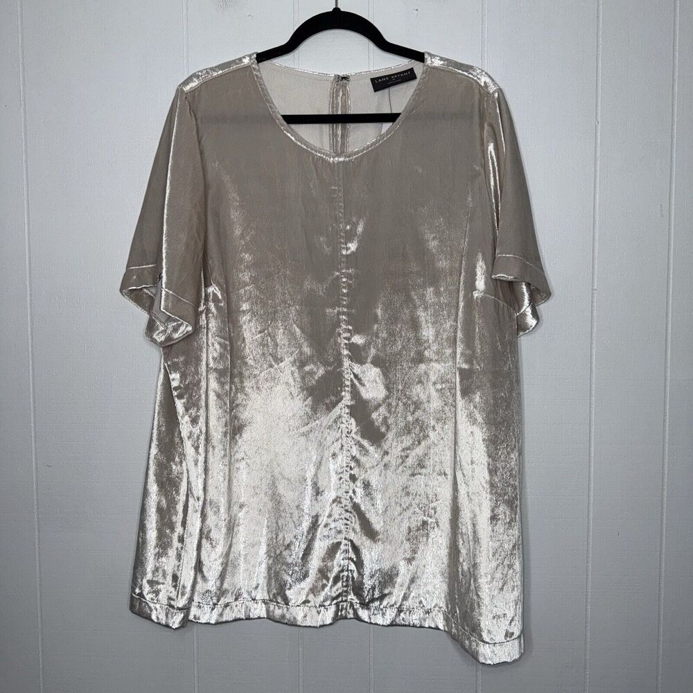 Lane Bryant Women’s Lurex Boatneck Swing Top Shimmer Size 24 NWT - Picture 1 of 5